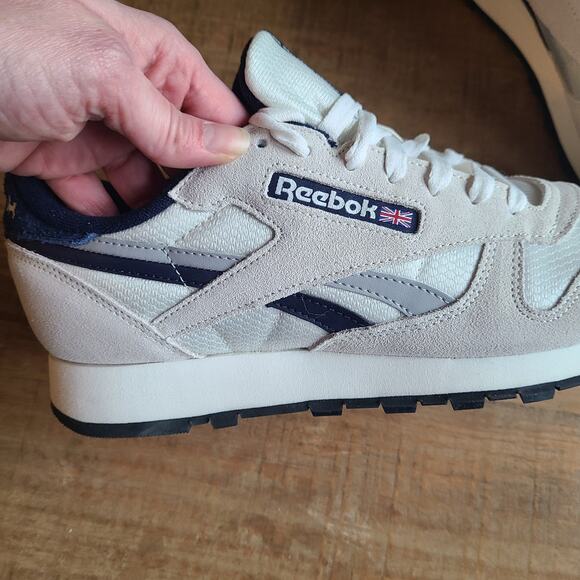 Reebok Classic Unisex Leather Mens 11 EU 44.5 Chalk/NAVY/Black Sneakers Shoes‎ main image 7